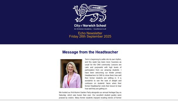 Echo Newsletter, Friday 26th September 2025