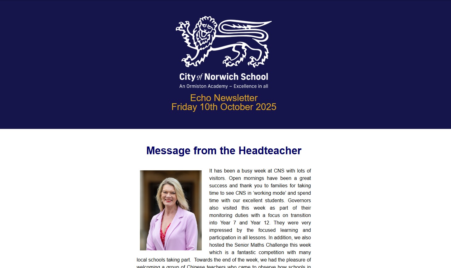 Echo Newsletter, Friday 10th October 2025