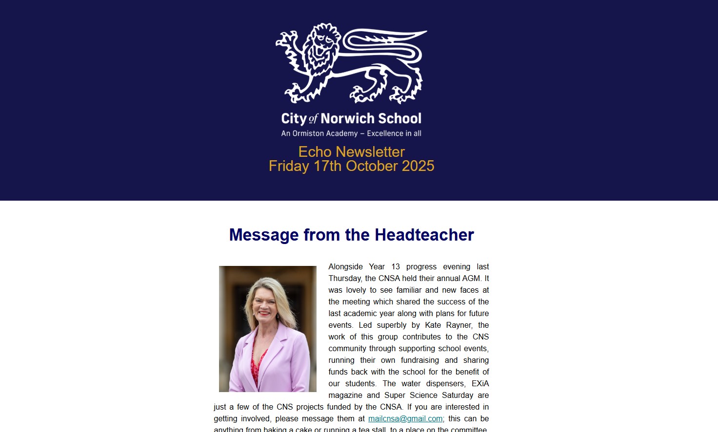 Echo Newsletter, Friday 17th October 2025