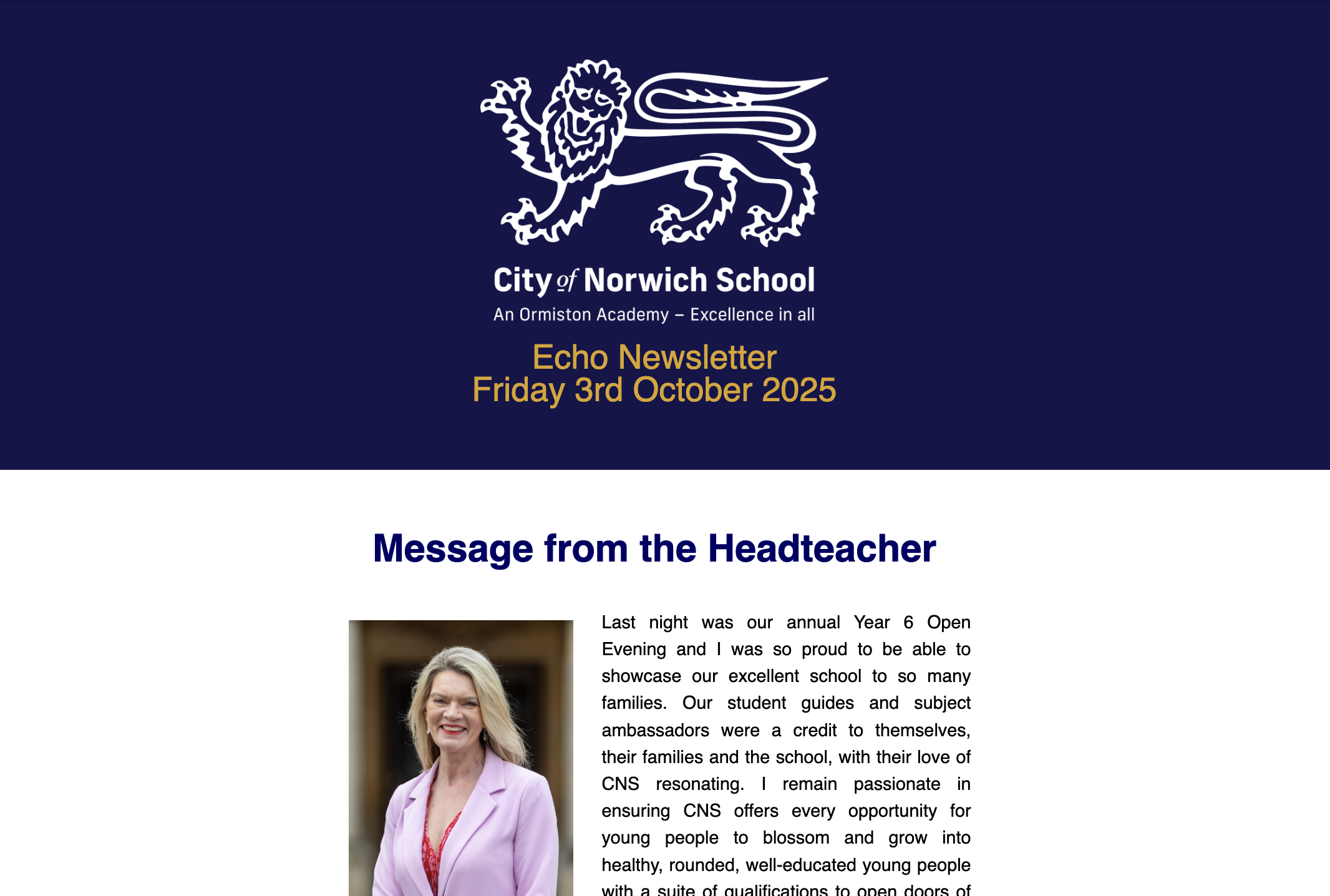 Echo Newsletter, Friday 3rd October 2025