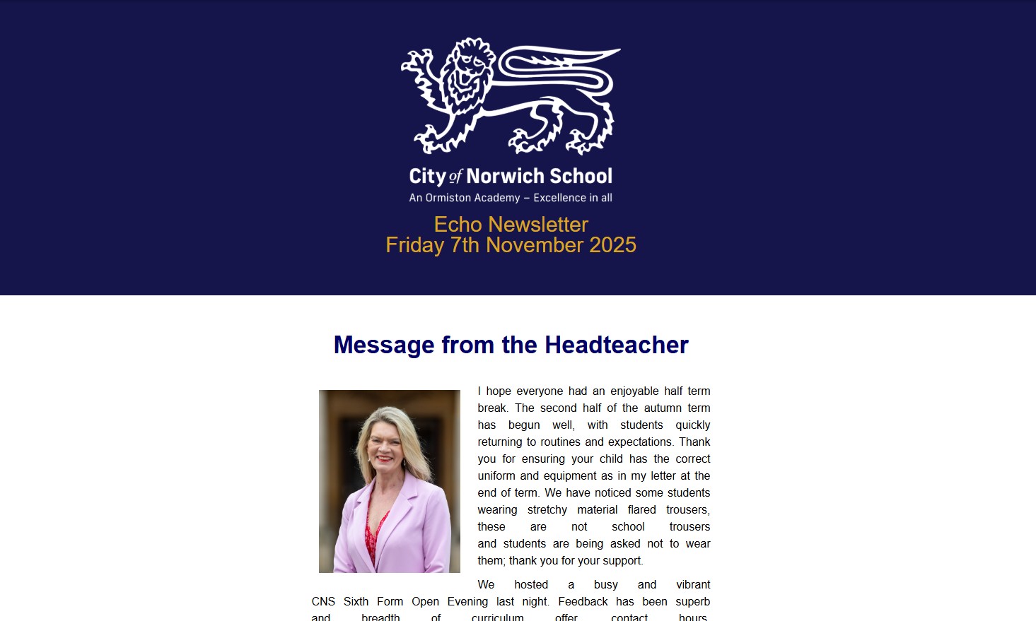 Echo Newsletter, Friday 7th November 2025