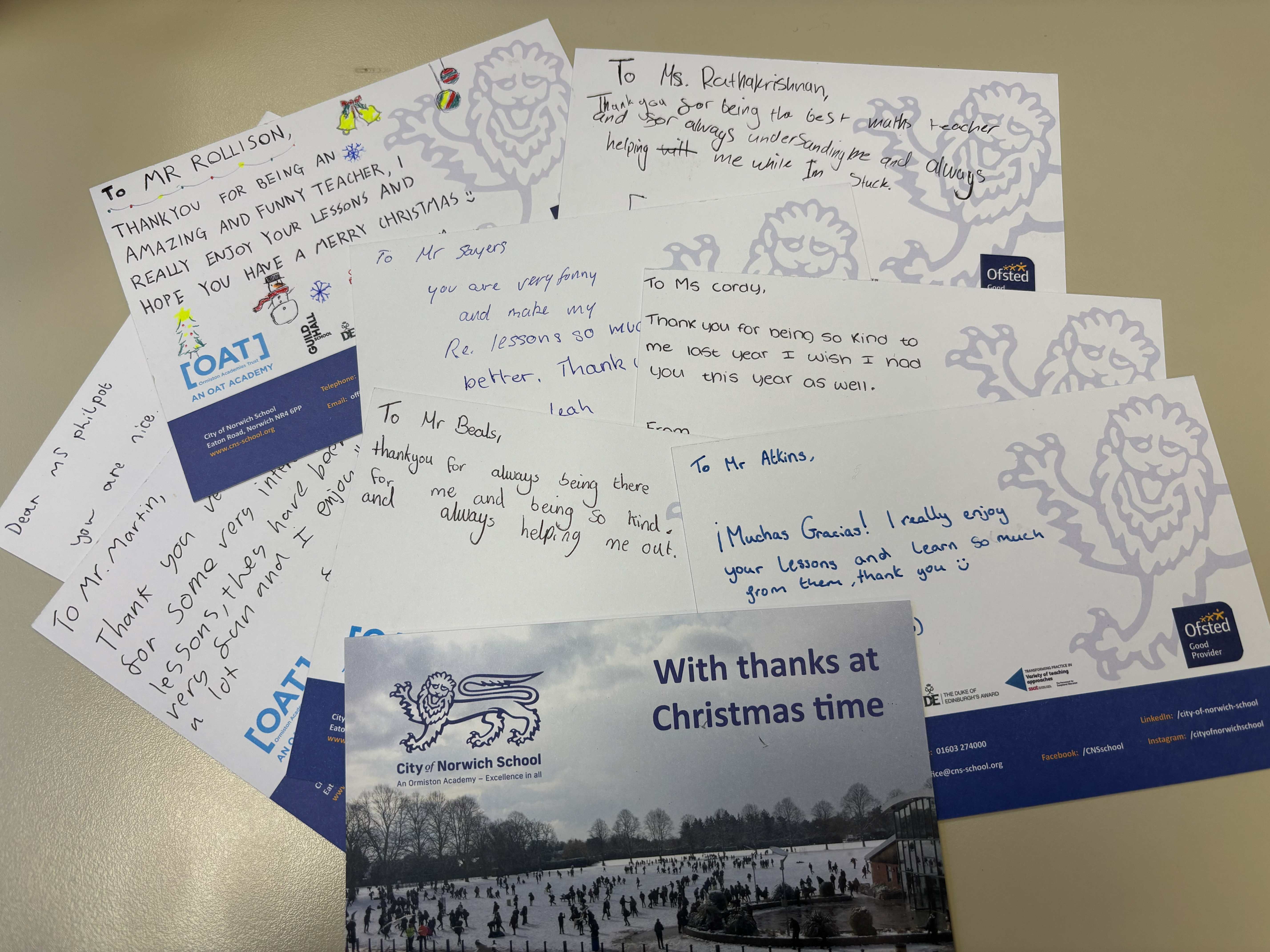 Christmas thank you cards