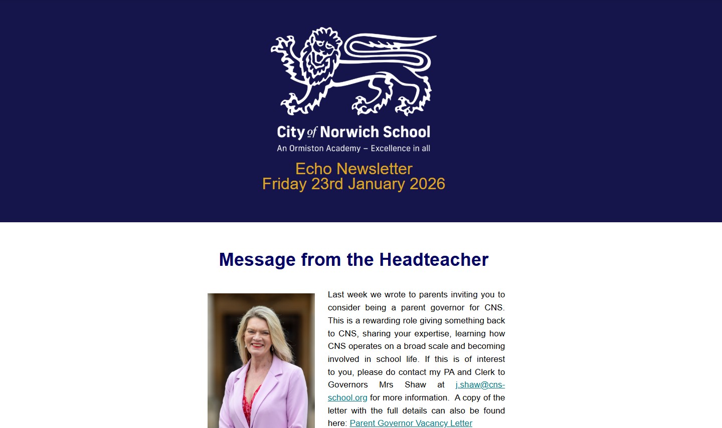 Echo Newsletter, Friday 23rd January 2026