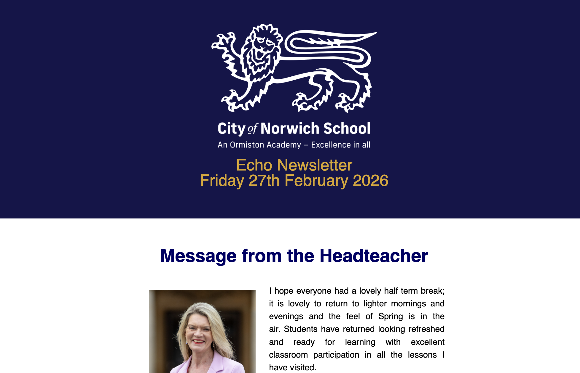 Echo Newsletter, Friday 27th February 2026