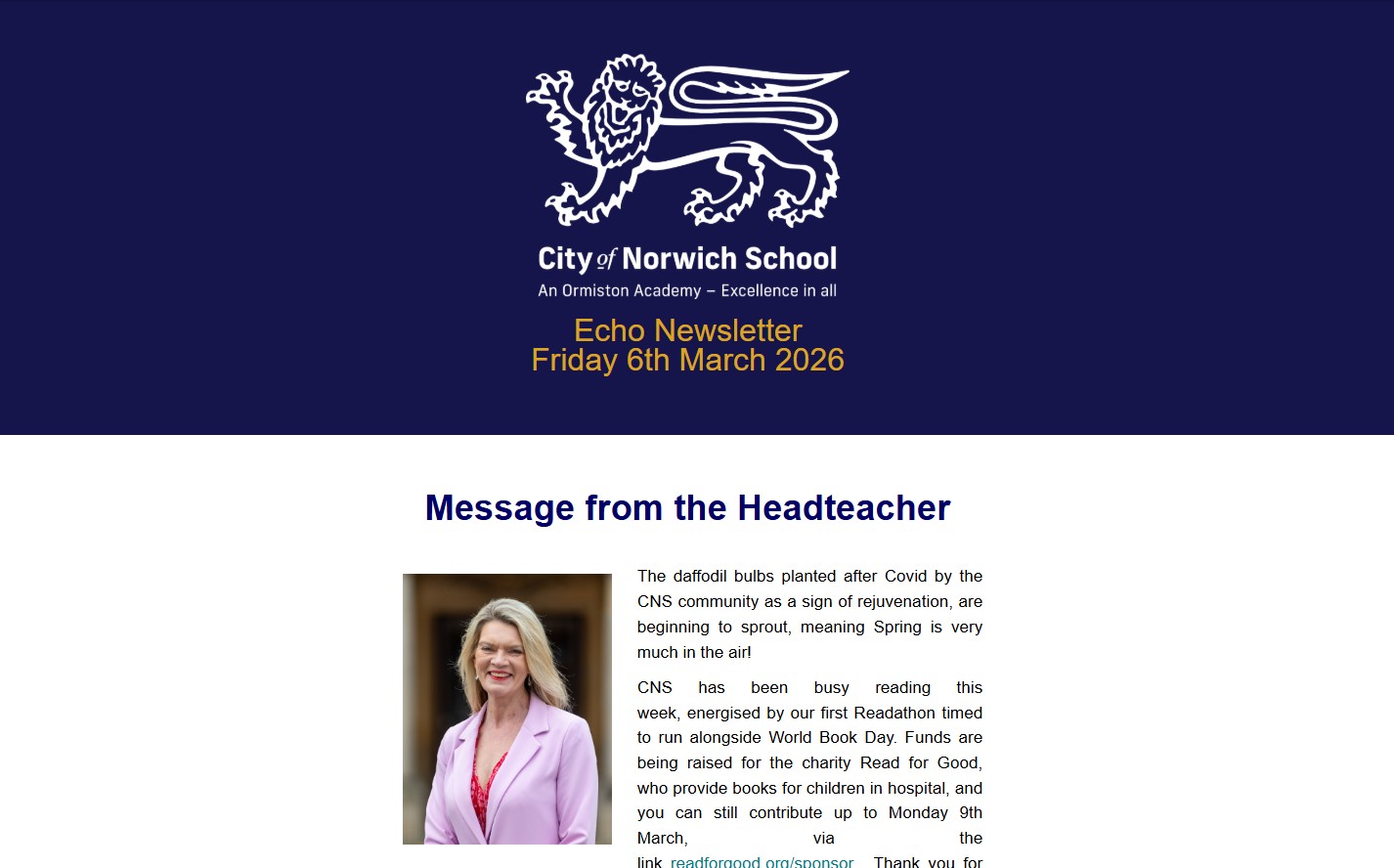 Echo Newsletter, Friday 6th March 2026