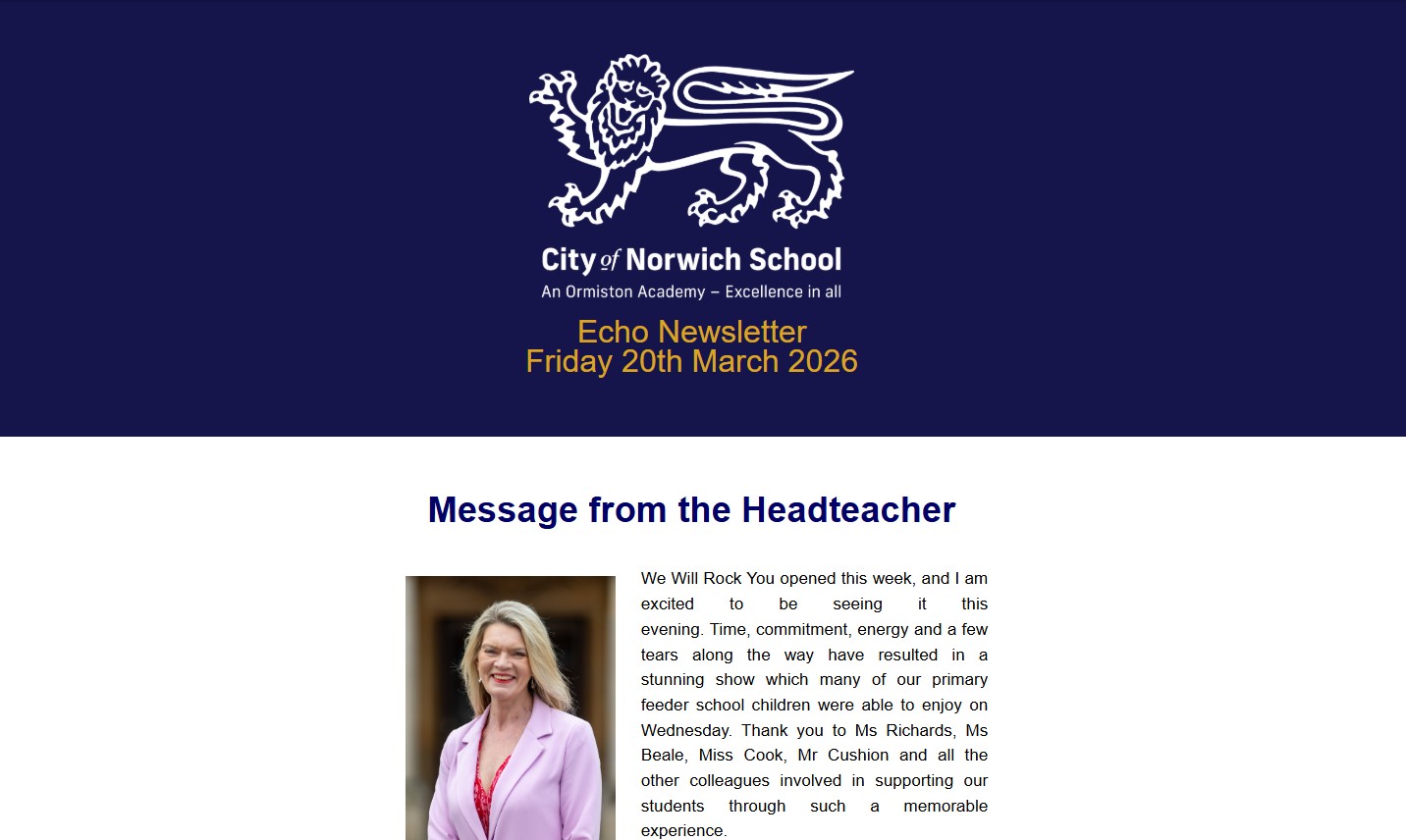 Echo Newsletter, Friday 20th March 2026
